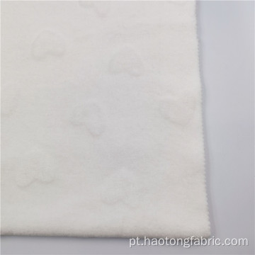 Tecidos elegantes de flanela branca com flores de corte de poliéster